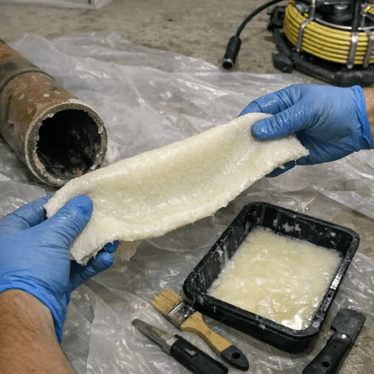 Grabenlose Rohrsanierung mit Inliner-Material