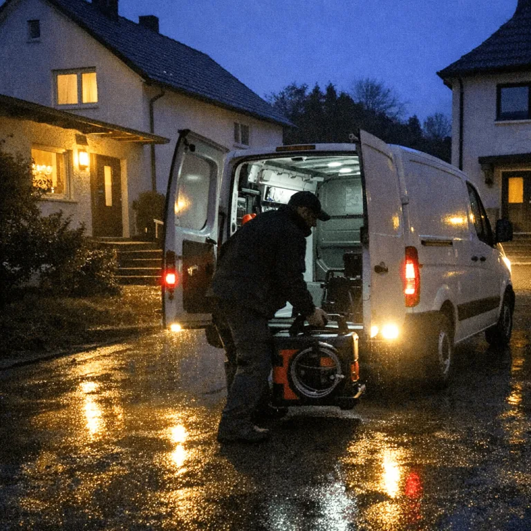 Einsatzfahrzeug bei Nachteinsatz