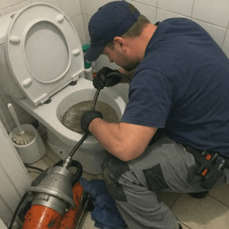 Sichere Entfernung einer Toilettenverstopfung